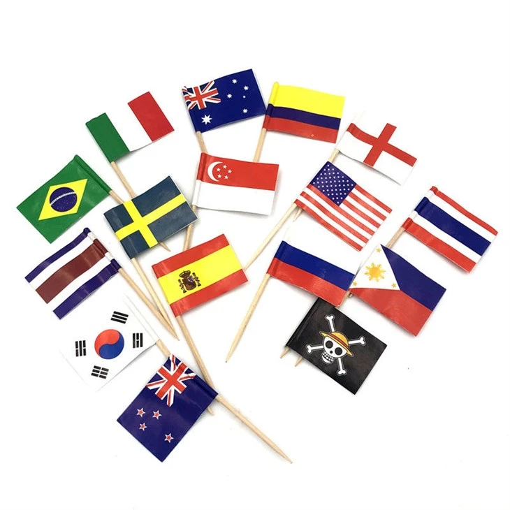 ESTICK Country Flag Stick Toothpicks tal-injam