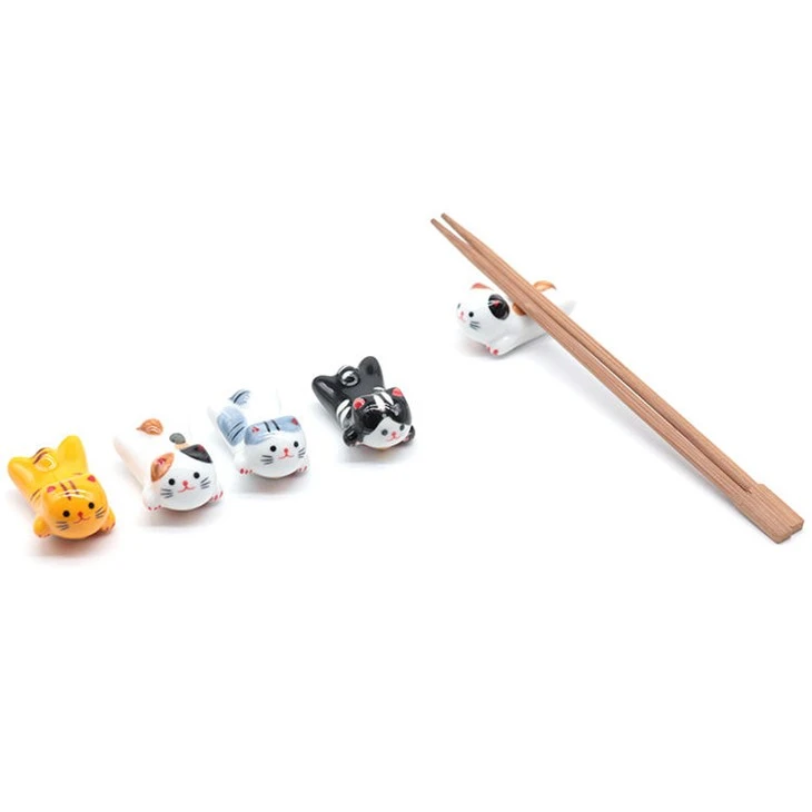 Estick Disinn ta' Xogħol artistiku Ħelu Annimali Chopstick Stand Chopstick Detentur taċ-ċeramika Detentur ta' utensili taċ-ċeramika Tnixxif Custom
